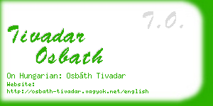 tivadar osbath business card
