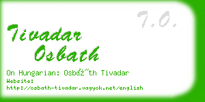 tivadar osbath business card